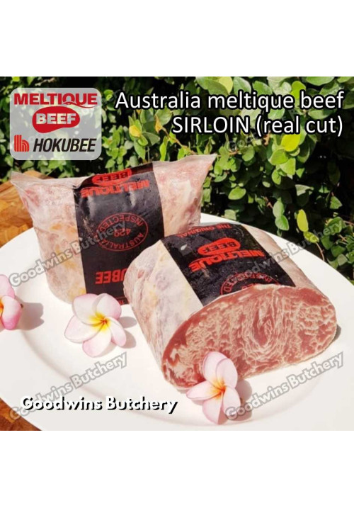 Beef Australia MELTIQUE SIRLOIN (real cut) brand HOKUBEE frozen portioned small roast cuts 4" +/- 1 kg/pc (price/kg) Striploin / New York Strip / Has Luar